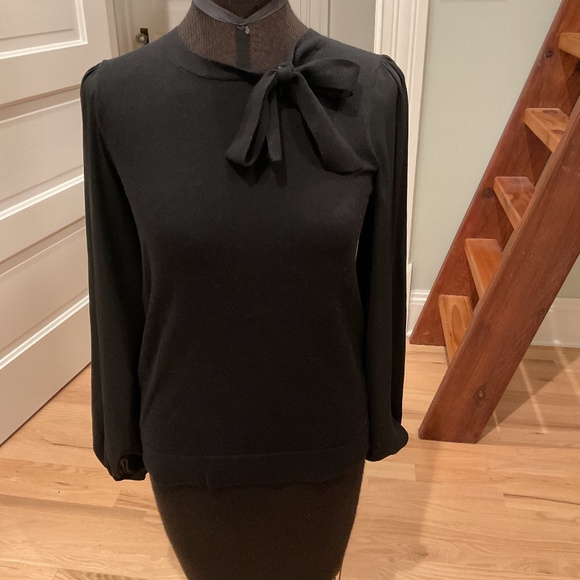 J Crew Factory Black Sweater with Bow - Picture 1 of 4